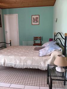 Postel nebo postele na pokoji v ubytování Appartement charmant à Saint-Martin-de-Hinx - 64 m² - avec jardin