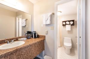 奥克拉科克Anchorage Inn & Marina的带水槽和马桶的浴室