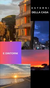 a collage of photos of a sunset and a building at Vado da nonna vacation home in Portici +7 photos