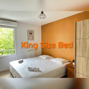 Postel nebo postele na pokoji v ubytování LE DUPLEX CHESSY - 15min From Disneyland - 2 Private Parkings - Garden - KingSize & QueenSize Bed - SuperMarket behind the house