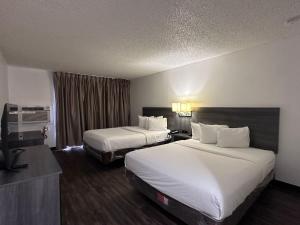 Postel nebo postele na pokoji v ubytování Las Palmas Airport Inn + 21 fotografií