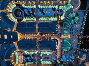 an aerial view of a resort at night at Liberty Signa in Fethiye