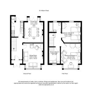 Půdorys ubytování Large & Stylish-3Bed-Sleeps 6-By FabAccommodation