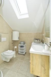 un bagno con un water e un lavandino di Apartments and Rooms Zvjezdana a Hvar