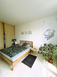 Postel nebo postele na pokoji v ubytování Apartmán Olomouc