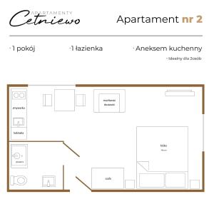 Půdorys ubytování Apartamenty Cetniewo Stoczniowców 32