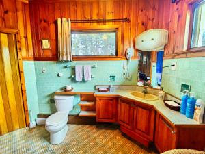 a bathroom with a toilet and a sink at 181 Oceanside Inn in Peggy's Cove +37 photos