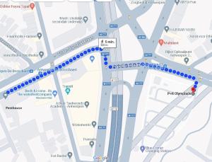 a map of the city of berlin with blue dots at Antwerp Hideaway, outside of low emission zone in Antwerp