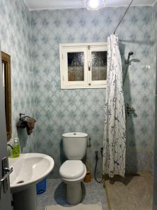 a bathroom with a toilet and a sink at La Marsa Maison avec jardin, terrasse parking Wifi Illimité in La Marsa