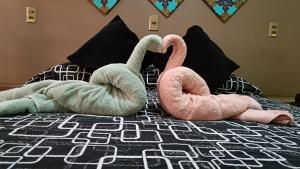 Ein Bett oder Betten in einem Zimmer der Unterkunft Hotel las Dunas