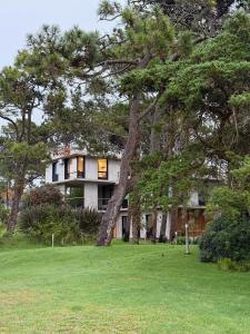 een groot huis met een boom ervoor bij Il Buco in Carilo