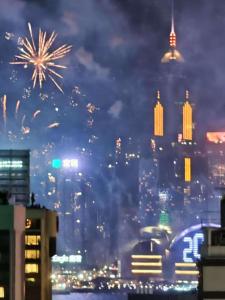 Een algemene foto van Hong Kong of een uitzicht op de stad vanuit het appartement