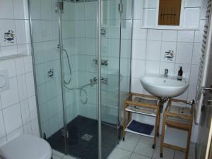 Ένα μπάνιο στο Bungalow in Börgerende-Rethwisch mit Sauna +32 φωτογραφίες