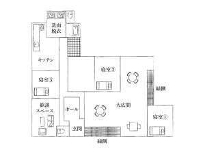 a floor plan of a house at はたご屋ちゅうべ in Taki