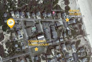 a site map of a community tennis court at 1689 - Maison de la Mer in Poplar Branch