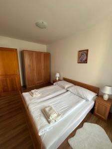 A bed or beds in a room at Penzión Nezábudka
