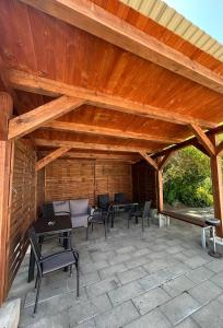 A patio or other outdoor area at Penzión Nezábudka