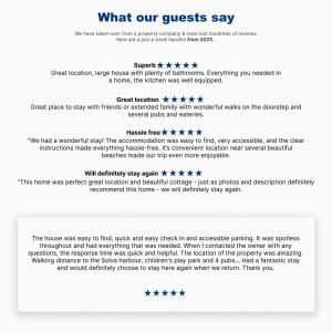 a screenshot of a questionnairesheet with the text what our guesses say at Calebs Cottage- Solva harbour in Solva