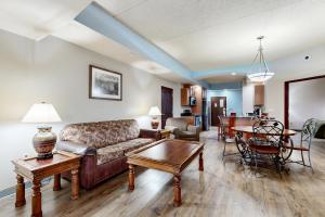 a living room with a couch and a table at Chula Vista Condo 2344 and 2346 in Wisconsin Dells