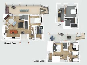a floor plan of a house with diagrams at Grant's Point Lake House in Williamstown