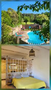 Bazén v ubytování 1 Chambre piscine commune et 1 Gite piscine privée La Sauvasse nebo v jeho okolí