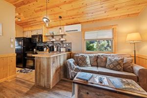 マギー・バレーにあるPerfect for Your Mountain Getawayのソファとキッチンのあるリビングルーム