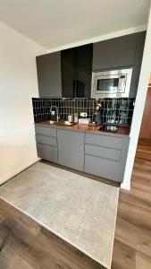 Kuchyň nebo kuchyňský kout v ubytování BOSTEL 89 - Apartment, in der Altstadt, Klimaanlage, Aufzug