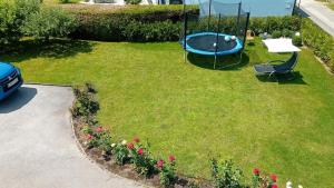 an aerial view of a yard with a trampoline at Steggasse1 in Oberschützen