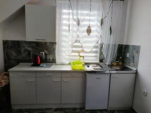 Kuchyň nebo kuchyňský kout v ubytování Apartmani Jozić