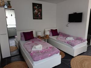 Postel nebo postele na pokoji v ubytování Apartmani Jozić