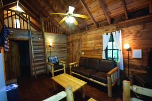 Χώρος καθιστικού στο High Top cabin at Cabin Fever in NC