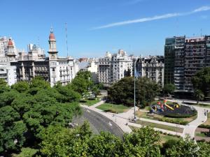 a view of a city with buildings and a street at Rivadavia Apartment in Buenos Aires