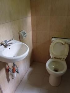 a bathroom with a sink and a toilet at Affordable and Simple Homestay in Dauis
