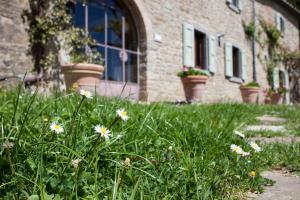 a field of flowers in front of a building at Villa Valerie in Cortona