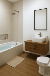 Koupelna v ubytování Casa Cómoda con Jacuzzi, Cochera, Terraza y Jardín