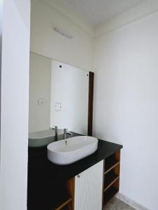 マイソールにあるNandan Suitsの洗面台と浴槽のあるバスルーム