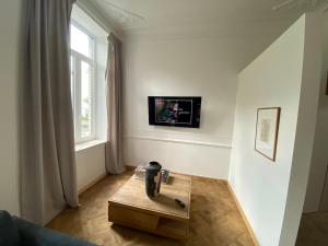 Μια τηλεόραση ή/και κέντρο ψυχαγωγίας στο Champagne Apartment, 4P, Parc de la Boverie