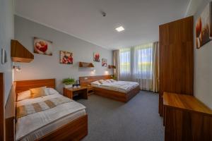 Ένα ή περισσότερα κρεβάτια σε δωμάτιο στο Hotel u Ledu