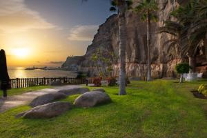 a group of rocks in the grass next to the ocean at Princess Taurito in Taurito +47 photos