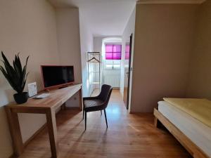 TV a/nebo společenská místnost v ubytování Hotel zum Hirsch + 11 fotografií