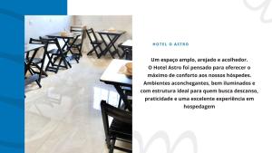 ein Bild eines Esszimmers mit Tischen und Stühlen in der Unterkunft Hotel O Astro Adults Only in São Paulo