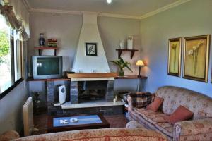 a living room with a couch and a fireplace at Casalvito in Rial