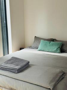 Ένα ή περισσότερα κρεβάτια σε δωμάτιο στο Dolina Słońca obok Suntago - nowoczesne domy z jacuzzi