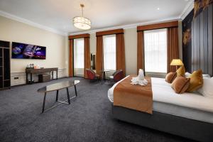 TV a/nebo společenská místnost v ubytování New Town Hotel