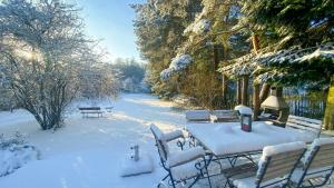 Το Holiday Home With Garden On Lake Jabel τον χειμώνα