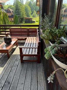 Balkón alebo terasa v ubytovaní Noclegi u Ewy