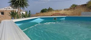 a large swimming pool with blue water at Casa dos Avós in Estorninhos