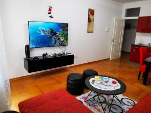 TV a/nebo společenská místnost v ubytování Apartments Mara Cres