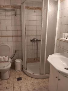 Koupelna v ubytování Galini Hotel Agios Ioannis Pelion