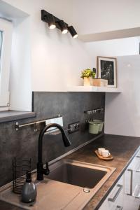 a kitchen with a sink and a counter top at MFapartments in Vrbovec +66 photos